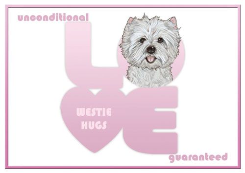 West Highland Terrier Love Note Cards Set of 10 cards & 10 envelopes
