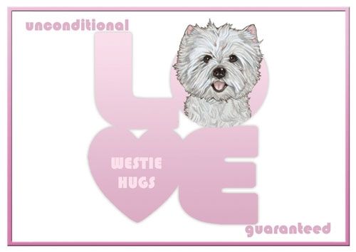 West Highland Terrier  Love Note Card 3.5 x 5 with envelope