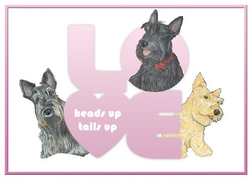 Scottish Terrier Love Note Cards Set of 10 cards & 10 envelopes
