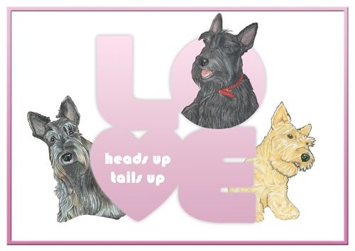 Scottish Terrier Love Note Card 3.5 x 5 with envelope