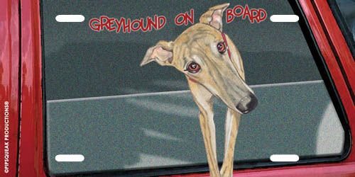 Greyhound Brindle License Plate