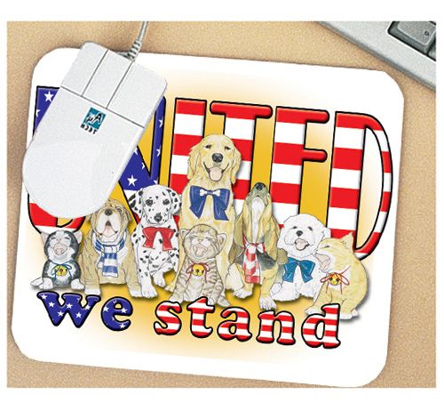 Dogs and Cats Patriotic Mouse Pad