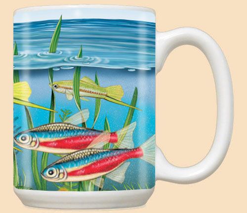 Tetra Fish Ceramic Coffee Mug Tea Cup 15 oz