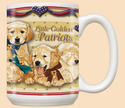 Golden Retriever Patriots Ceramic Coffee Mug Tea Cup 15 oz