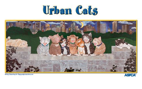 Cats Night Out Birthday Card 5 x 7 with Envelope