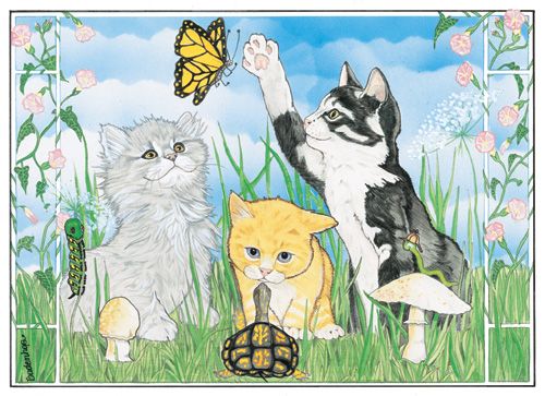 Cats Playtime Birthday Card 5 x 7 with Envelope