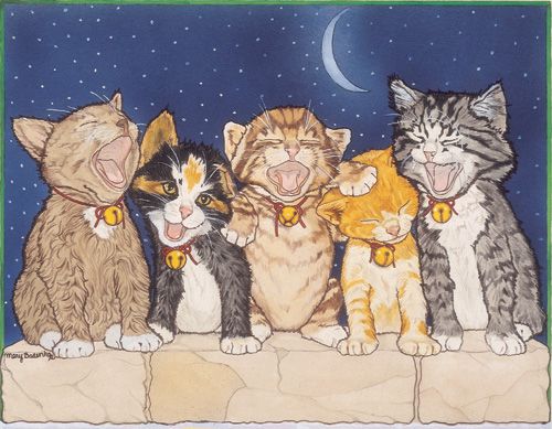 Cats Kitty Quintette Birthday Card 5 x 7 with Envelope