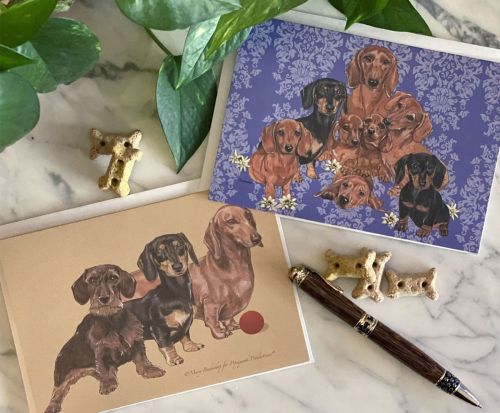 Dachshund Art Blank Note Cards Set of 10 Cards with Envelopes