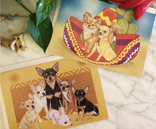 Chihuahua Art Blank Note Cards Set of 10 Cards with Envelopes