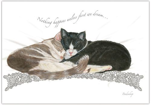Cats Yin and Yang Birthday Card 5 x 7 with Envelope