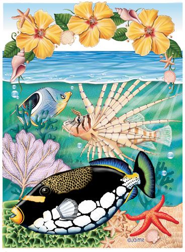Triggerfish and Spiderfish Note Cards Set of 10 cards & 10 envelopes