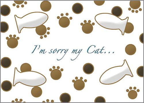 Cat I'm Sorry Petiquette Card 5 x 7 with Envelope