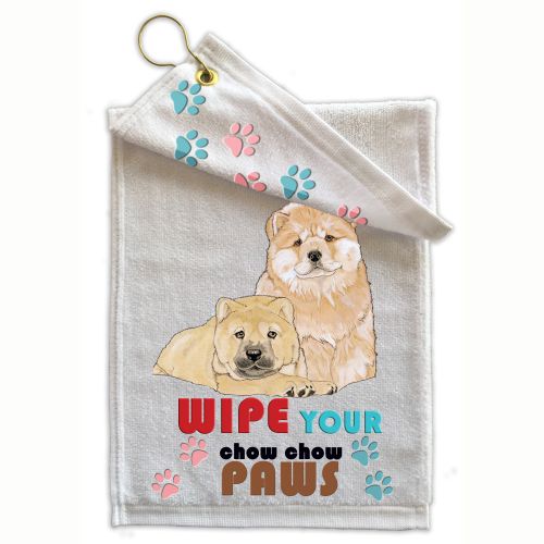 Chow Paw Wipe Towel 11" x 18" Grommet with Clip