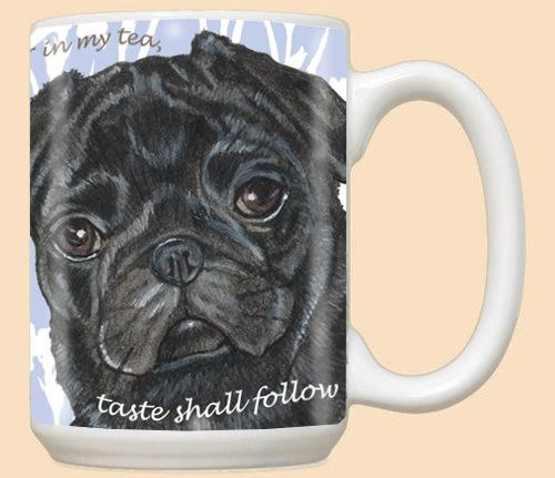 Pug Black Pug Ceramic Coffee Mug Tea Cup 15 oz