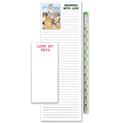 Dog Walker To Do List Magnetic Shopping Pad Notepad & Pencil Gift Set