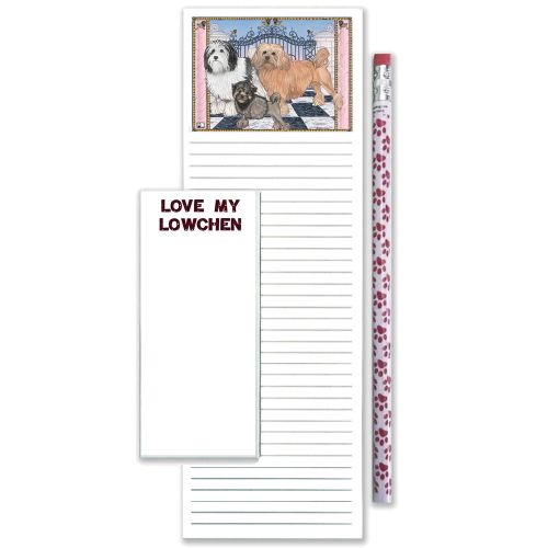 Lowchen Dog To Do List Magnetic Shopping Pad Notepad & Pencil Gift Set
