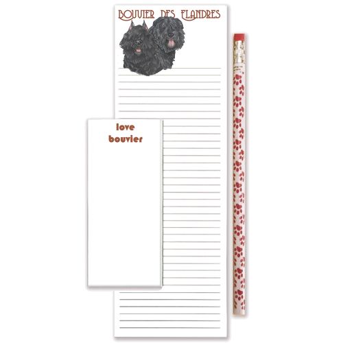 Bouvier des Flandres To Do List Magnetic Shopping Pad Notepad & Pencil Gift Set