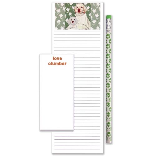 Clumber Spaniel Dog To Do List Magnetic Shopping Pad Notepad & Pencil Gift Set