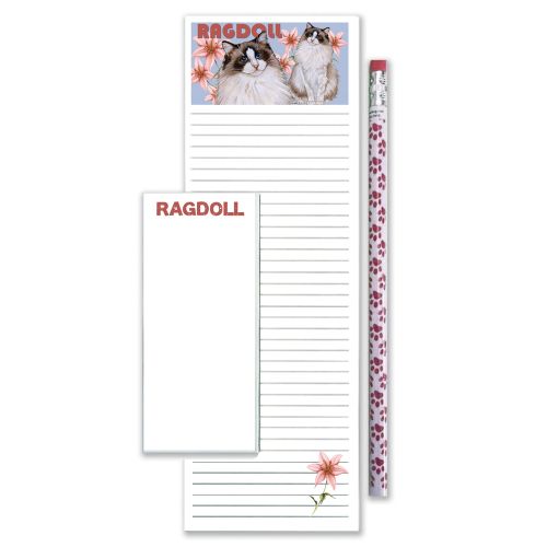 Ragdoll Cat To Do List Magnetic Shopping Pad Notepad & Pencil Gift Set