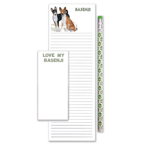 Basenji To Do List Magnetic Shopping Pad Notepad & Pencil Gift Set