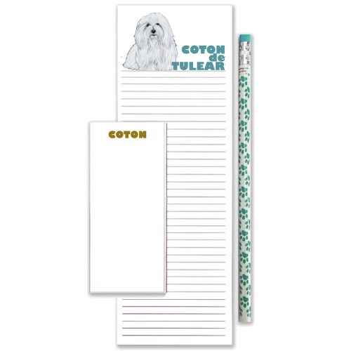 Coton de Tulear To Do List Magnetic Shopping Pad Notepad & Pencil Gift Set