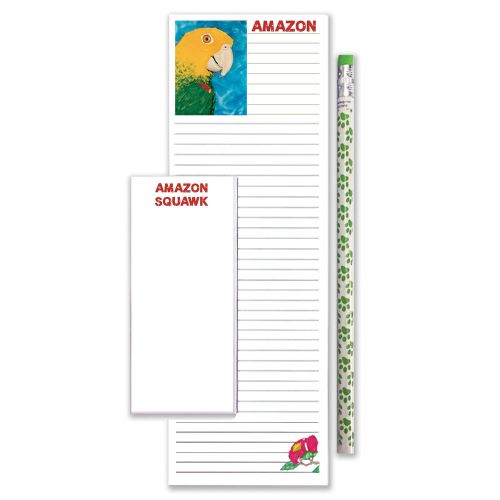 Parrot Amazon To Do List Magnetic Shopping Pad Notepad & Pencil Gift Set
