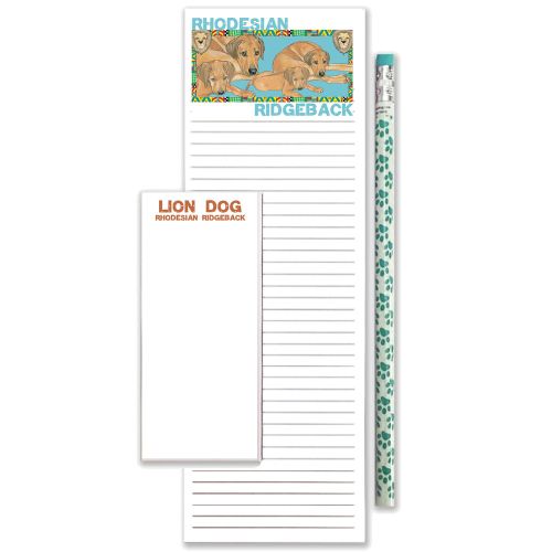 Rhodesian Ridgeback To Do List Magnetic Shopping Pad Notepad & Pencil Gift Set