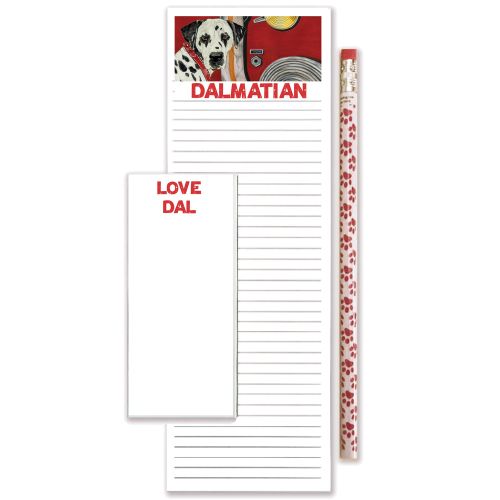 Dalmatian To Do List Magnetic Shopping Pad Notepad & Pencil Gift Set