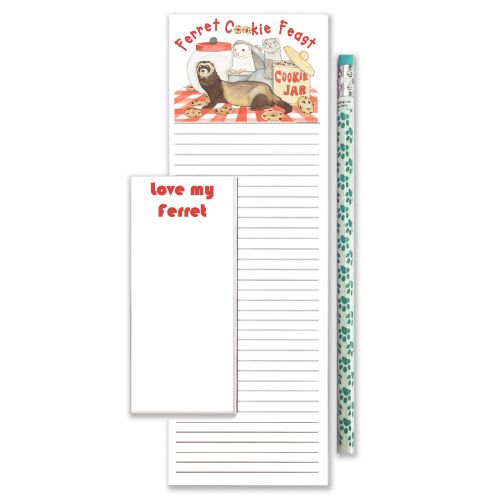 Ferret To Do List Magnetic Shopping Pad Notepad & Pencil Gift Set