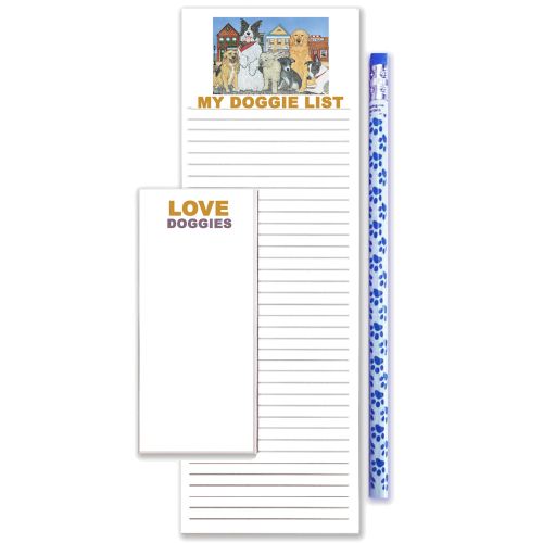 Dogs To Do List Magnetic Shopping Pad Notepad & Pencil Gift Set