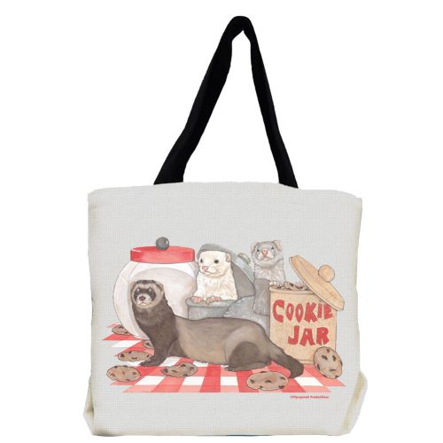 Ferret with Cookie Jar Tote Bag, Ferret Gift