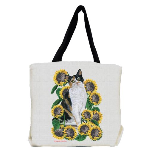 Calico Cat Under the Tuscan Sunflowers Tote Bag