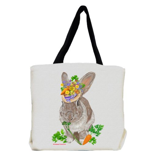 Bunny in the Garden Rabbit with Carrots Tote Bag