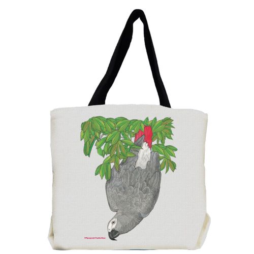 African Grey Parrot with Fauna Tote Bag