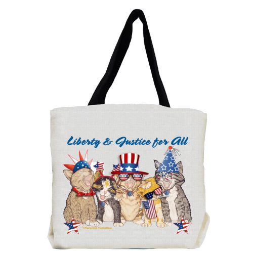 Cat Patriotic Liberty Tote Bag