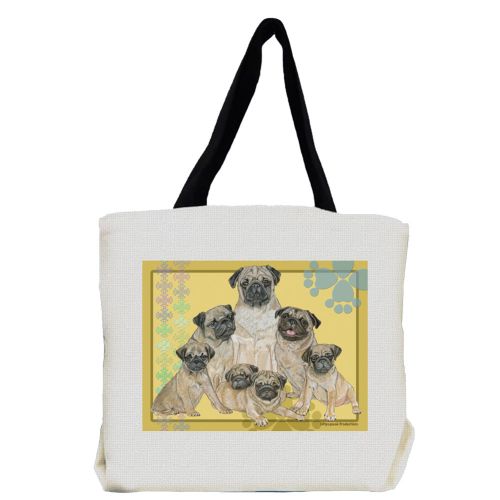 Pug Family Tote Bag, Pug Gift