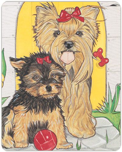Yorkshire Terrier Yorkie Dog Cutting Board Tempered Glass 11.5 “ x 15.5”