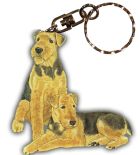 Airedale Terrier Keychain, Souvenir Key Holder, Dog Charm Tag, Pet Key Rings Craft Ornaments, Wooden Die-Cut 
