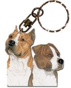 American Staffordshire Terrier Keychain, Souvenir Key Holder, Dog Charm Tag, Pet Key Rings Craft Ornaments, Wooden Die-Cut  
