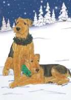Airedale Terrier Christmas Cards Set of 10 cards & 10 envelopes