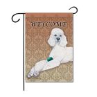 Poodle Standard White Poodle Garden Flag Double Sided 12” x 17”