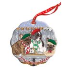 French Bulldog Holiday Porcelain Christmas Tree Ornament Double-Sided