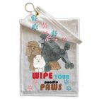 Poodle Trio Paw Wipe Towel 11" x 18" Grommet with Clip
