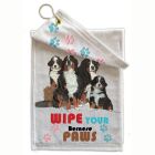 Bernese Mountain Dog Paw Wipe Towel 11" x 18" Grommet with Clip