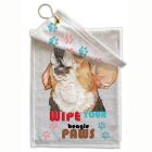 Beagle Paw Wipe Towel 11" x 18" Grommet with Clip