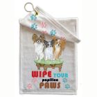 Papillon Paw-Wipe Towel 11" x 18" Grommet with Hook