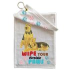 Airedale Terrier Paw Wipe Towel 11" x 18" Grommet with Clip