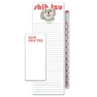 Shih Tzu To Do List Magnetic Shopping Pad Notepad & Pencil Gift Set