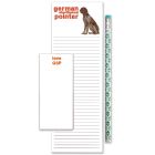 German Pointer To Do List Magnetic Shopping Pad Notepad & Pencil Gift Set