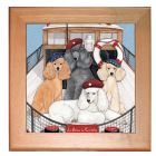 Poodle Standard Dog Kitchen Ceramic Trivet Framed in Pine 8" x 8"